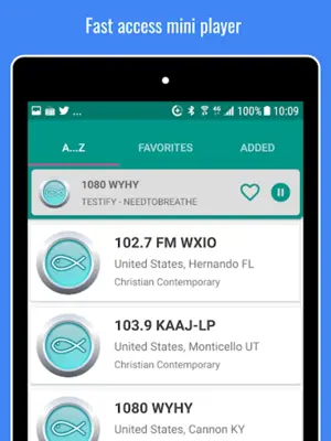 Christian Contemporary Radio android App screenshot 1